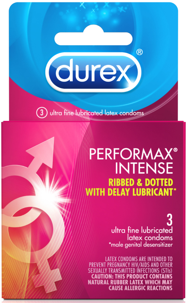 DUREX® Performax® Intense Ribbed & Dotted With Delay Lubricant Condom